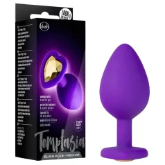   Temptasia M - anaal dildo hartvormig met gouden steen - paars - medium