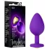 Temptasia M - anaal dildo hartvormig met gouden steen - paars - medium