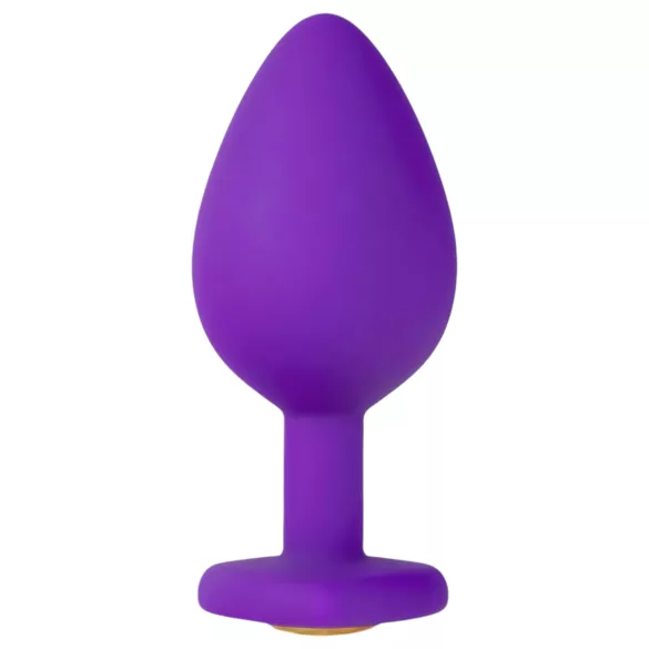 Temptasia M - anaal dildo hartvormig met gouden steen - paars - medium