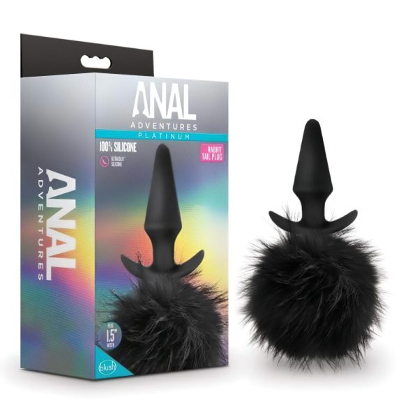 Anal Avontuur Platinum - Zwarte anaalplug met konijnenstaart