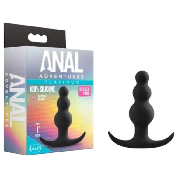 Anal Avontuur Platinum - zwarte parelplug