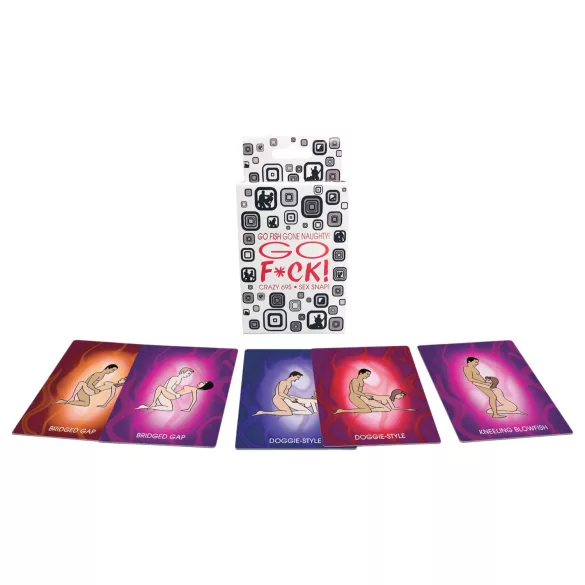 GO F*CK - seksspel kaarten - Kama Sutra standjes - 52 stuks