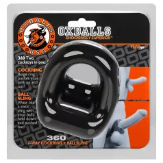 OXBALLS - penis- en balzakring - rekbaar siliconen - zwart
