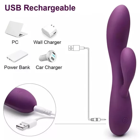 Engily Ross Bacall 2.0 - vibrator met clitorisstimulator en G-spot - paars