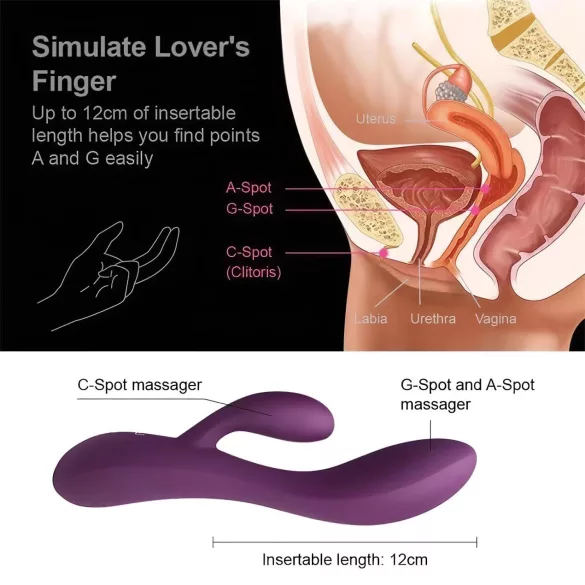 Engily Ross Bacall 2.0 - vibrator met clitorisstimulator en G-spot - paars