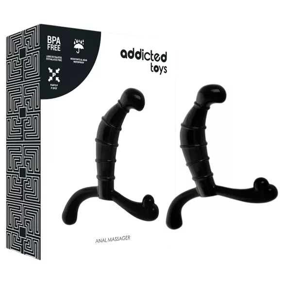 Addicted Toys - prostaat- en perineummassager (zwart) - 11,3 cm