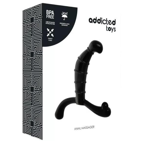 Addicted Toys - prostaat- en perineummassager (zwart) - 11,3 cm
