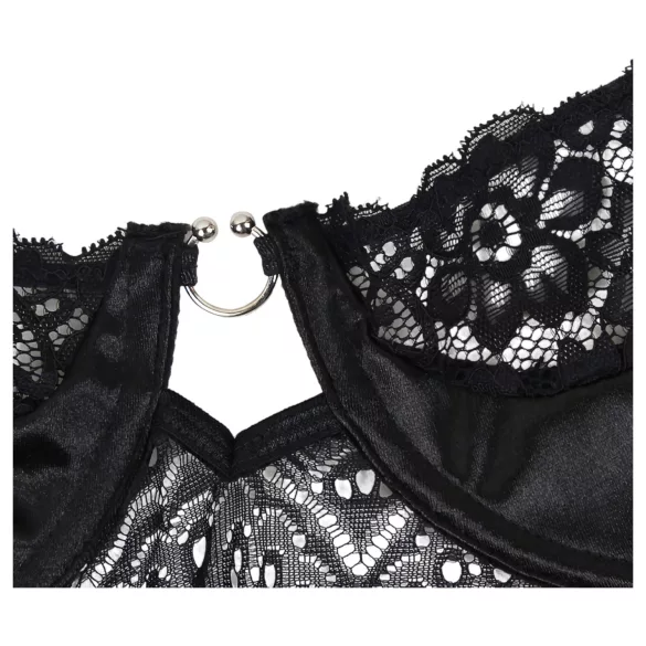 Subblime - gedessineerd body met satijnen riem (zwart)