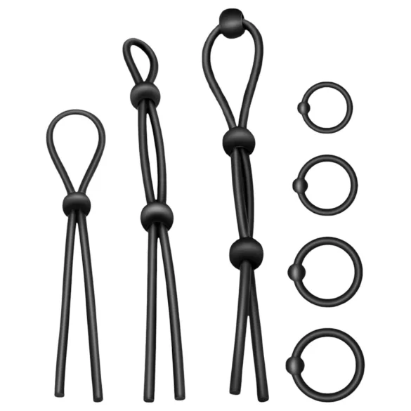 Addicted Toys - penisring set - siliconen - 7 stuks - zwart