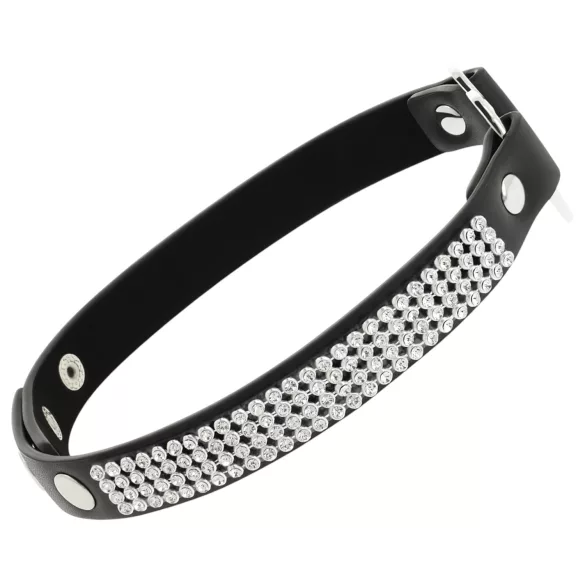 Coquette - choker met strasstenen - hart hanger - zwart