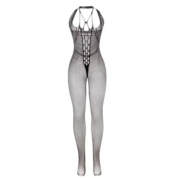 Subblime 951788 - erotisch catsuit - diep decolleté - netstof zwart - S-L
