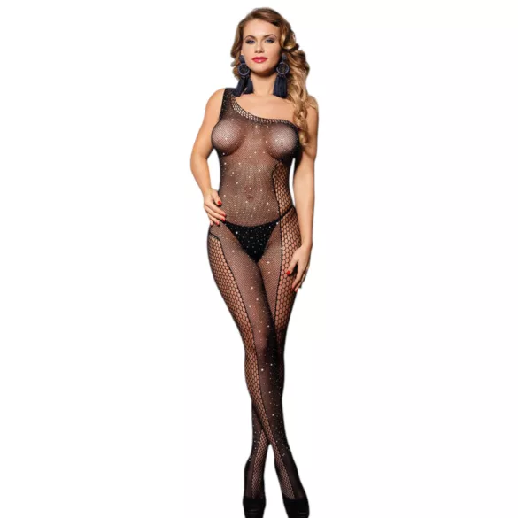 Subblime 952037 - net catsuit met strass-steentjes (zwart) - S-L