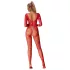 Subblime 952419 - catsuit met strass steentjes - rood - XS-M