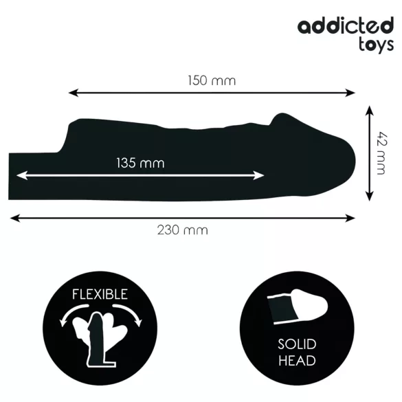 Addicted Toys - penismantel met balring - transparant - 23cm
