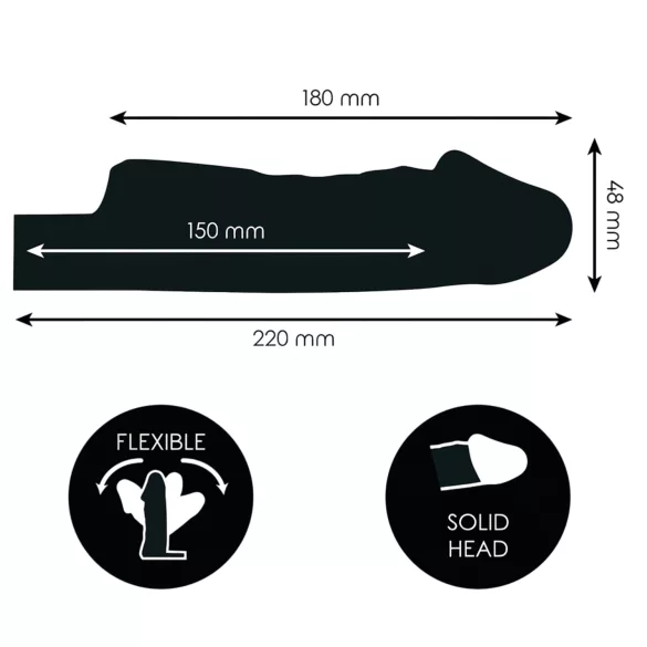 Addicted Toys - penis sleeve met ballenring - transparant - 27 cm