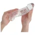 Addicted Toys - penis sleeve met ballenring - transparant - 27 cm