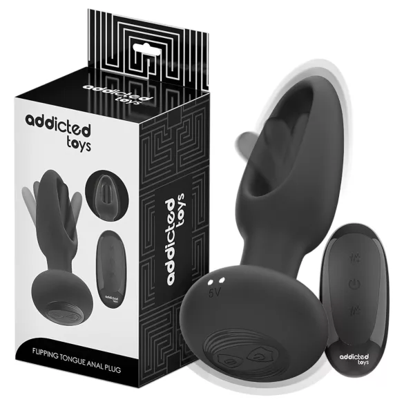 Addicted Toys - anaal vibrator met bewegende tong - zwart