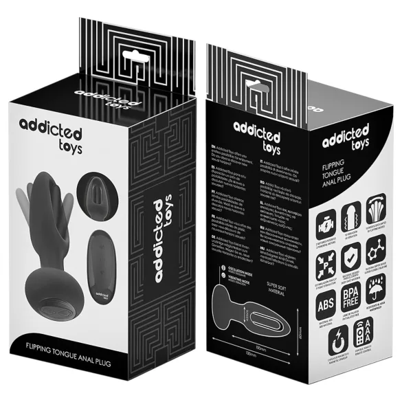 Addicted Toys - anaal vibrator met bewegende tong - zwart