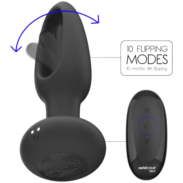 Addicted Toys - anaal vibrator met bewegende tong - zwart