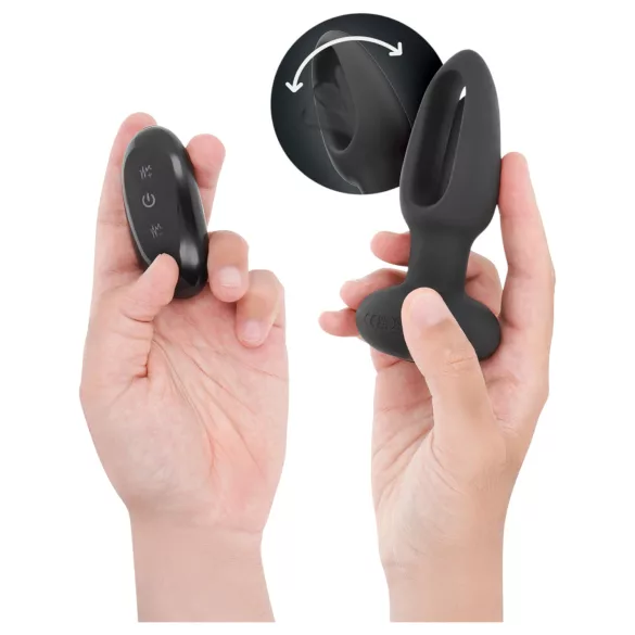 Addicted Toys - anaal vibrator met bewegende tong - zwart