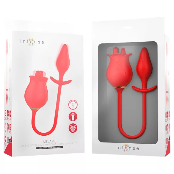 Intense Melanie - clitorisstimulator en vibrator - bewegende tong - rood