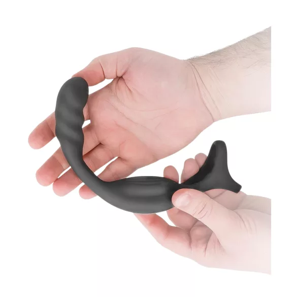 Addicted Toys - anaal vibrator met penis- en balring - zwart