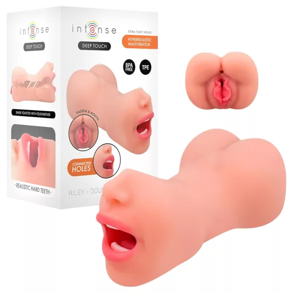 Intense Deep Touch Riley - masturbator - realistische mond en vagina - huidkleur