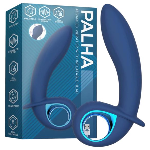 INTOYOU Palha - herlaadbare, opblaasbare vibrator (blauw)