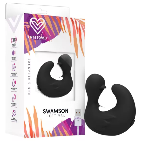 Latetobed - eend vinger-vibrator (zwart)