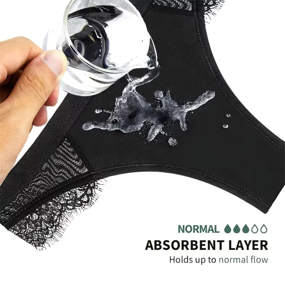 Adalet Flora Normal - menstruatie onderbroek - zwart