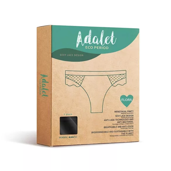 Adalet Flora Normal - menstruatie onderbroek - zwart