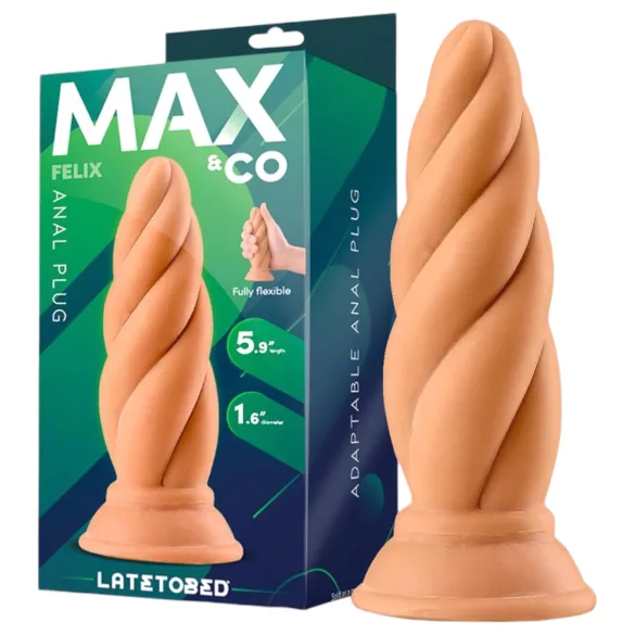 Max & Co Felix - schroefvormige anaalplug - 15 cm (naturel)