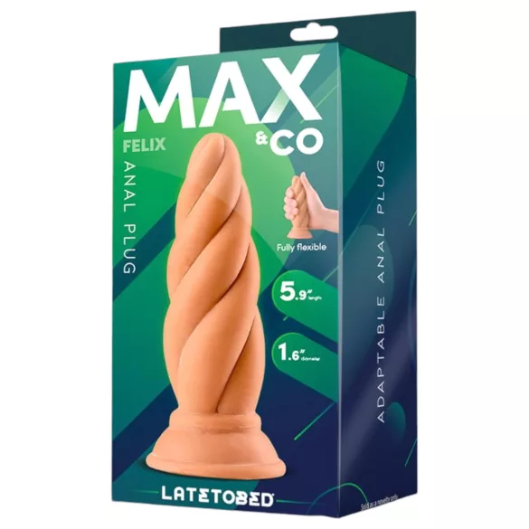 Max & Co Felix - schroefvormige anaalplug - 15 cm (naturel)
