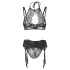 Adalet Evelyn - 3-delige kanten lingerieset (zwart)