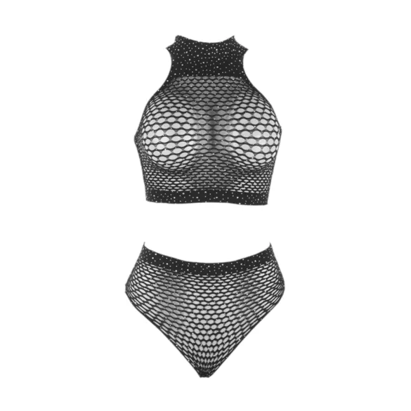 Adalet Marga - lingerie set - netstof - zwart