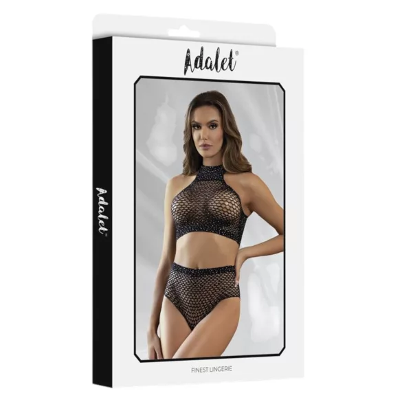Adalet Marga - lingerie set - netstof - zwart