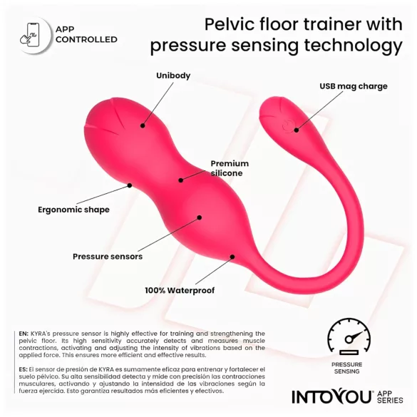 INTOYOU Kyra Pelvic - App-gestuurde vibrerende geishabal (roze)