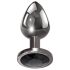 Evolved Black Gem - metalen anale plugset met zwarte edelsteen (zilver)