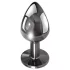 Evolved Black Gem - metalen buttplug set - zwarte steen - zilverkleurig