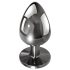 Evolved Black Gem - metalen anale plugset met zwarte edelsteen (zilver)