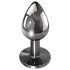 Evolved Black Gem - metalen anale plugset met zwarte edelsteen (zilver)