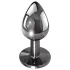 Evolved Black Gem - metalen buttplug set - zwarte steen - zilverkleurig