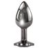 Evolved Black Gem - metalen anale plugset met zwarte edelsteen (zilver)
