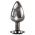 Evolved Black Gem - metalen anale plugset met zwarte edelsteen (zilver)