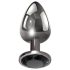 Evolved Black Gem - metalen anale plugset met zwarte edelsteen (zilver)