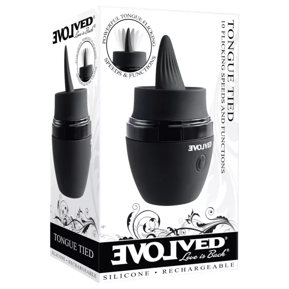 Evolved - Vibrator met tongbeweging - Oplaadbaar - Zwart