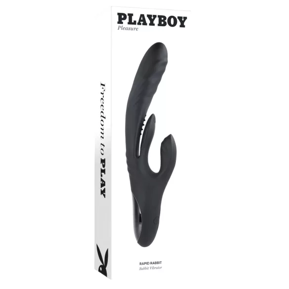 Playboy Rapid Rabbit - rabbit vibrator - oplaadbaar - zwart