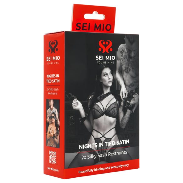 Sei Mio - Satijnen Bondageband (zwart)