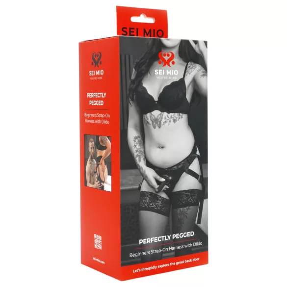 Sei Mio - strap-on dildo met harnas - 12,5 cm - zwart