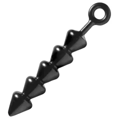 XR Brands - Spades - geribbelde anale dildo (zwart)